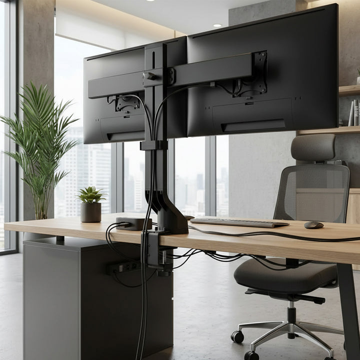Suport pentru 2 monitoare, 17-27", 14 kg, MC-854, negru