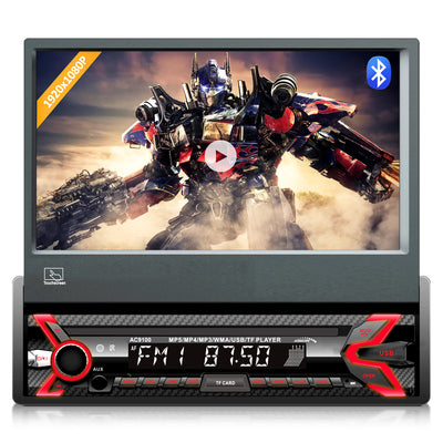 Audiocore AC9100 Car Radio LCD 7 "Ecran 1080P MP5 MP3 USB AVI DivX Bluetooth Mâini libere RDS Radio digital Telecomandă 1 DIN