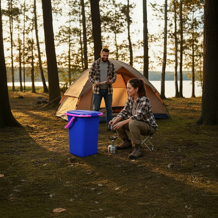 Toaletă turistică portabila GreenBlue bleumarin-roz 19 L