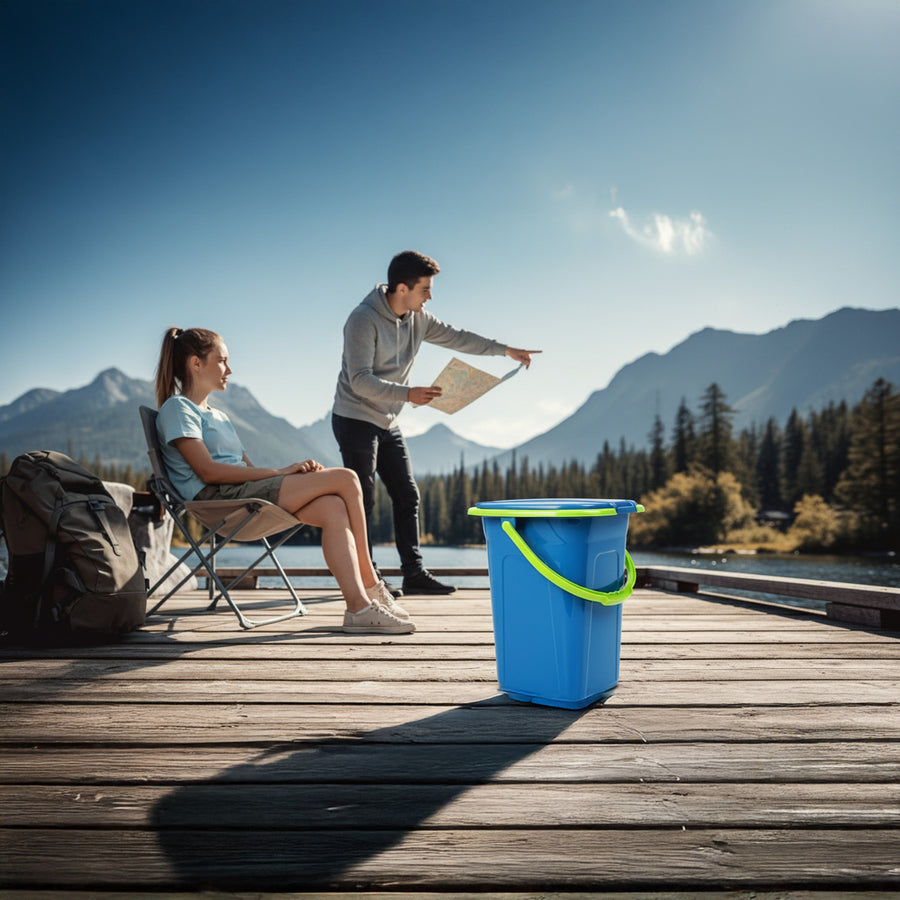 Toaletă turistică portabila GreenBlue albastru-verde, 19 L