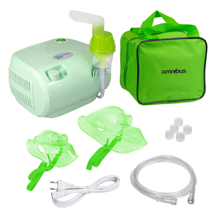 Inhalator Omnibus, funcționare continuă, 2 măști, filtre de rezervă, celadon, BR-CN116B