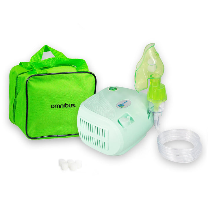 Inhalator Omnibus, funcționare continuă, 2 măști, filtre de rezervă, celadon, BR-CN116B