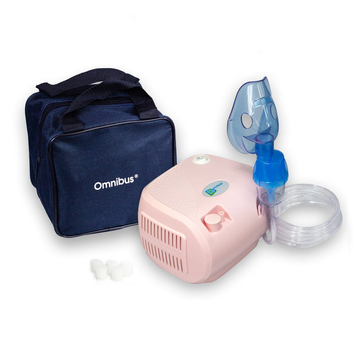 Inhalator Omnibus, funcționare continuă, 2 măști, filtre de rezervă, pulbere roz, BR-CN116B