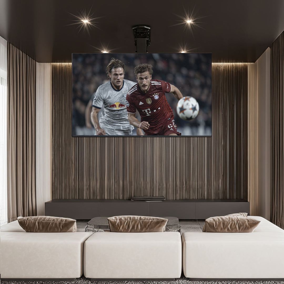 Suport electric de tavan pentru televizor, pentru pereți înclinați 32"-70" 35 kg max. telecomandă Maclean MC-880 max. VESA 600x411