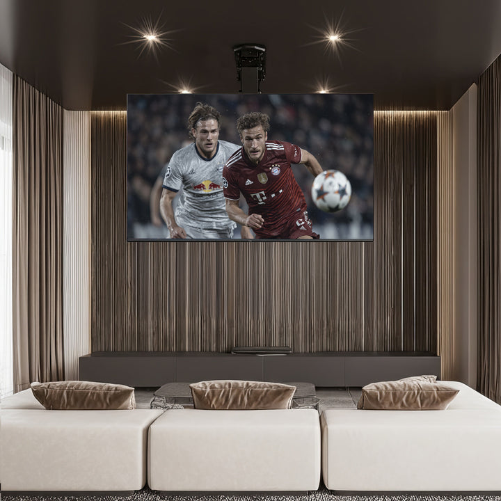 Suport electric de tavan pentru televizor, pentru pereți înclinați 32"-70" 35 kg max. telecomandă Maclean MC-880 max. VESA 600x411