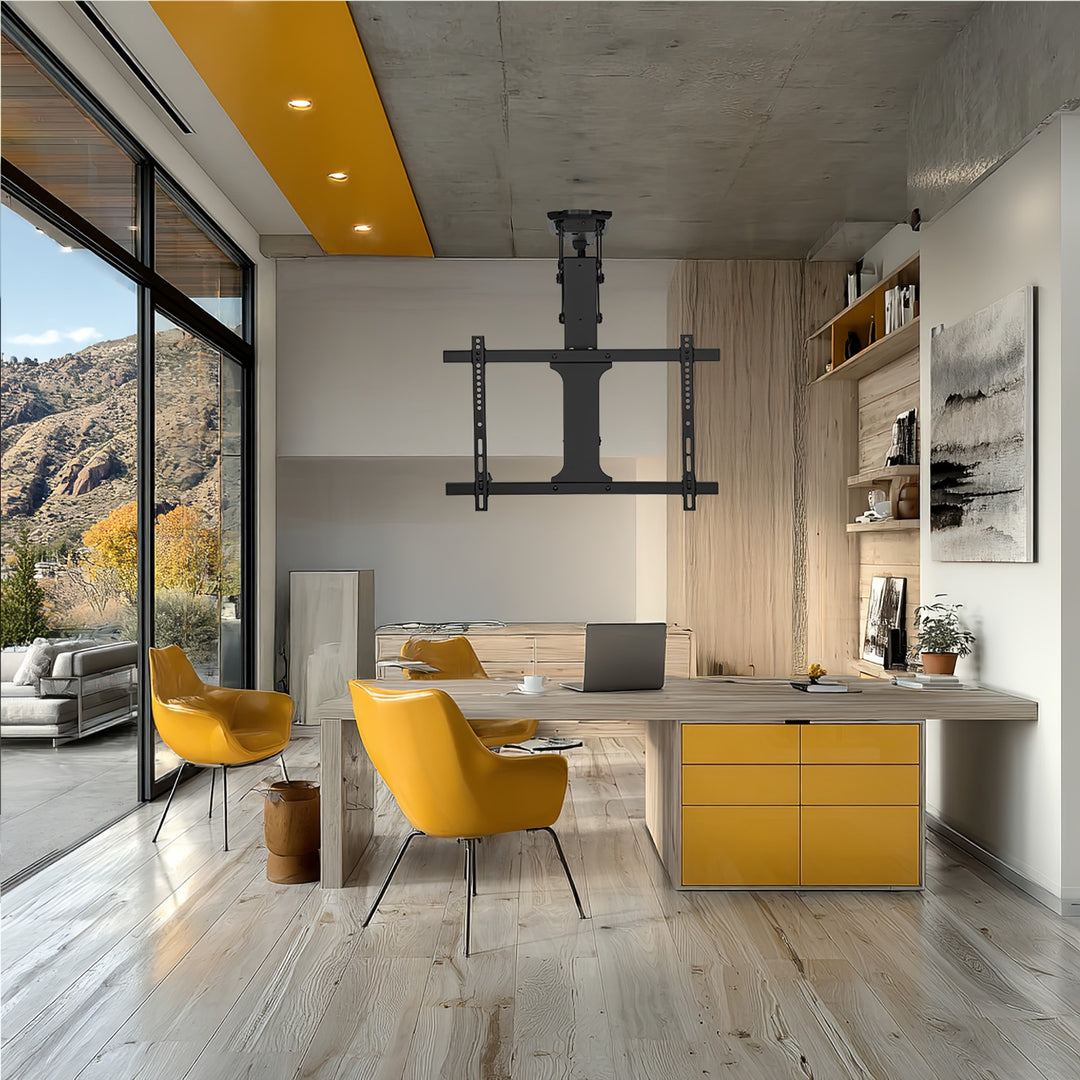 Suport electric de tavan pentru televizor, pentru pereți înclinați 32"-70" 35 kg max. telecomandă Maclean MC-880 max. VESA 600x411