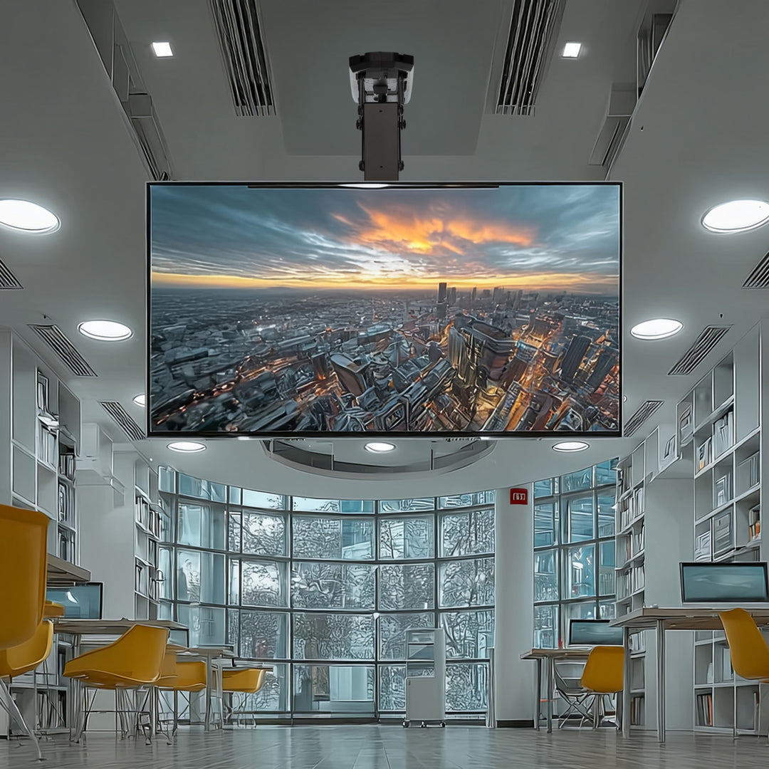 Suport electric de tavan pentru televizor, pentru pereți înclinați 32"-70" 35 kg max. telecomandă Maclean MC-880 max. VESA 600x411