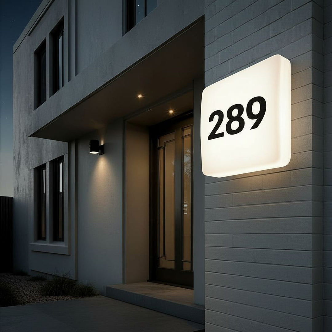 Lampă LED Maclean, pentru număr de casă, cu senzor de crepuscul, albă, max. 10 W, IP65, culoare neutră (4000 K), max. 1000 lm, MCE292 W