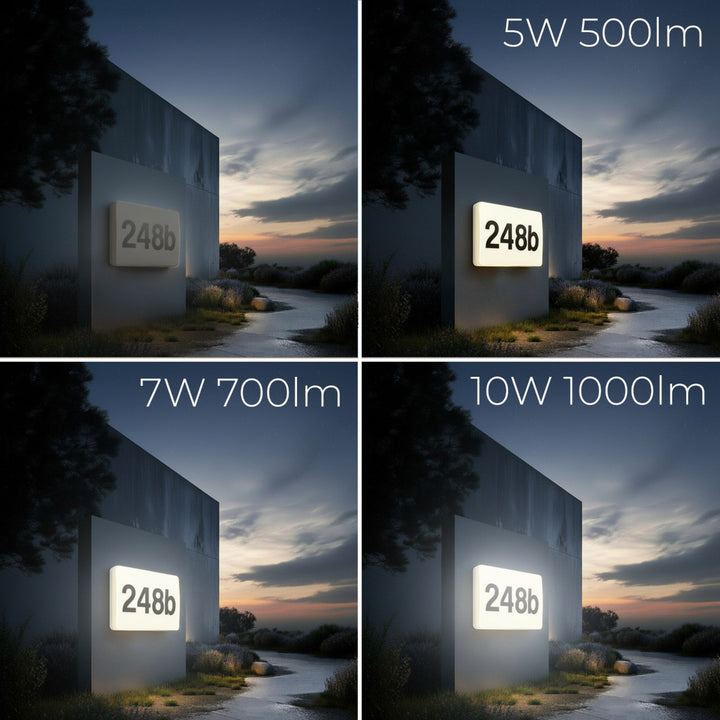 Lampă LED Maclean, pentru număr de casă, cu senzor de crepuscul, albă, max. 10 W, IP65, culoare neutră (4000 K), max. 1000 lm, MCE292 W