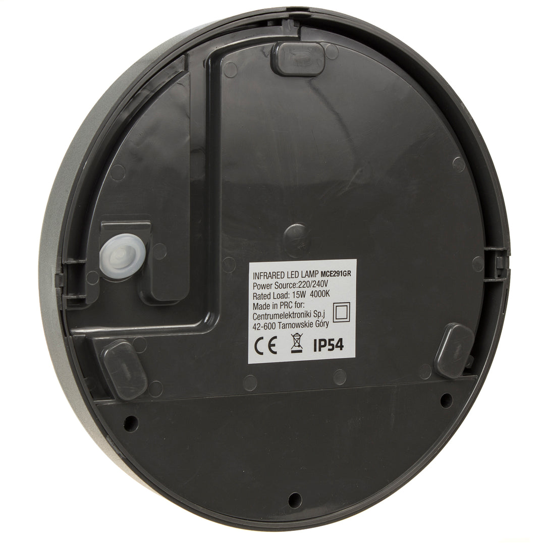 Detector de mișcare cu infraroșu Lampă LED MCE291 GR 1100lm 15W IP54 Maclean Energy culoare gri