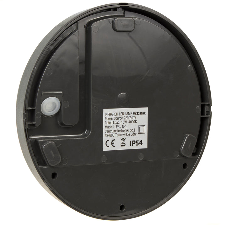 Detector de mișcare cu infraroșu Lampă LED MCE291 GR 1100lm 15W IP54 Maclean Energy culoare gri