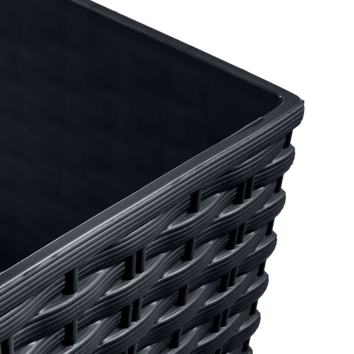 Ghiveci înalt cu rezervor, efect natural din ratan Prosperplast Rato Square DRTS170-S433 - antracit