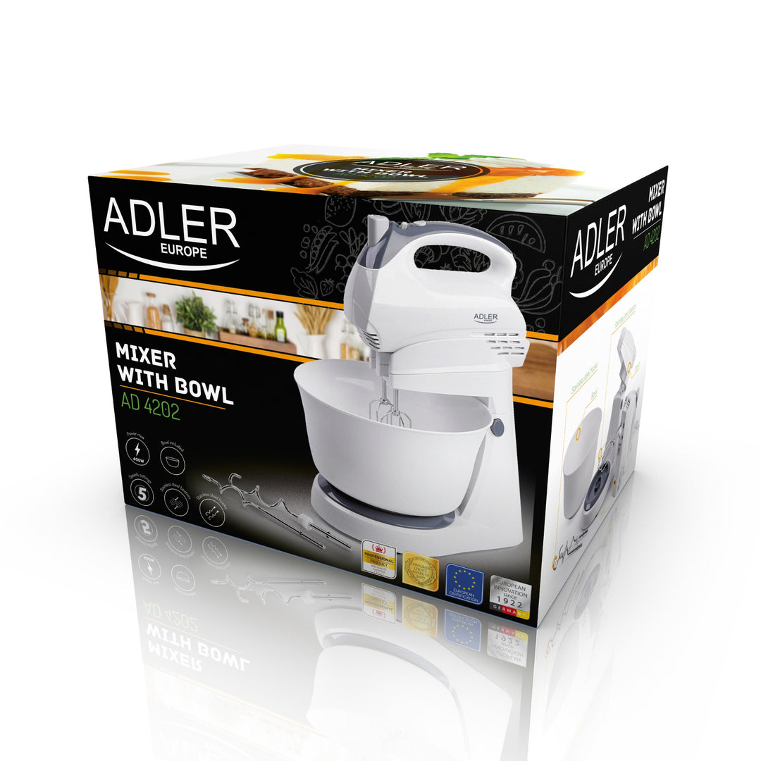 Mixer de mână cu bol rotativ cu motor Adler AD 4202