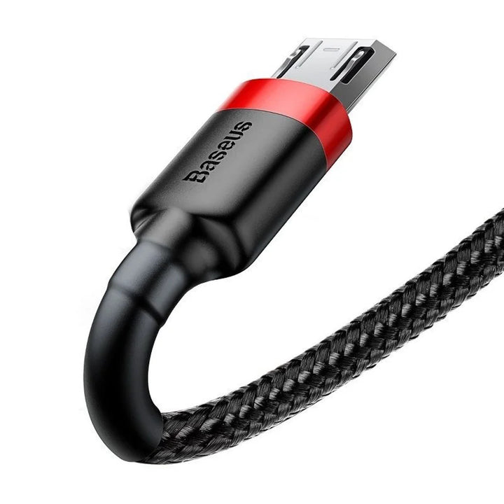 Cablu USB/MicroUSB 2,0 m QC3.0 2,4A (CAMKLF-C91) în împletitură de nailon