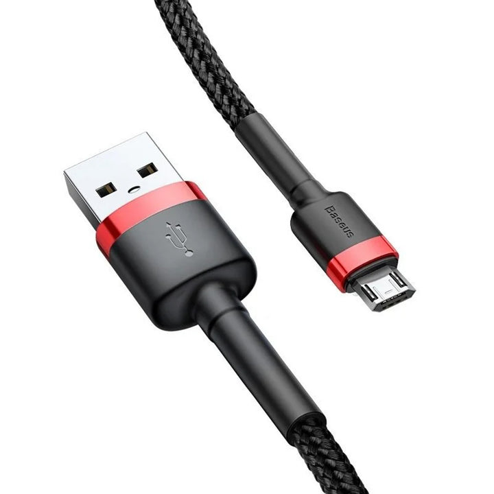 Cablu USB/MicroUSB 2,0 m QC3.0 2,4A (CAMKLF-C91) în împletitură de nailon