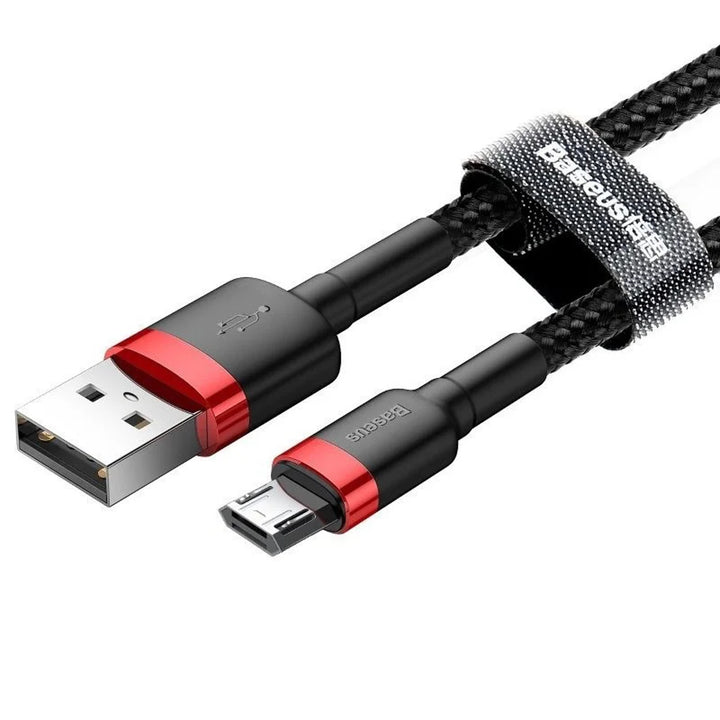Cablu USB/MicroUSB 2,0 m QC3.0 2,4A (CAMKLF-C91) în împletitură de nailon
