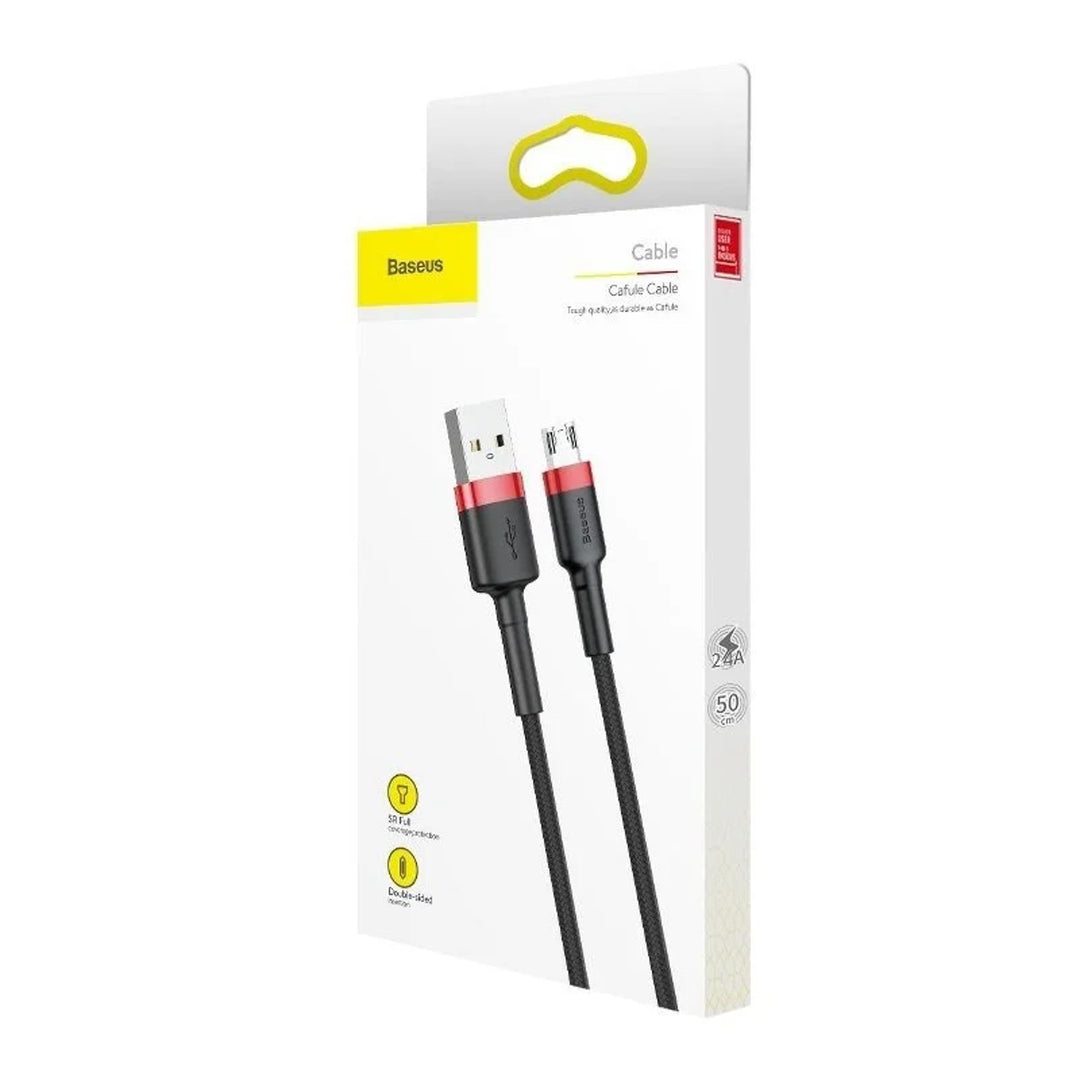 Cablu USB/MicroUSB 2,0 m QC3.0 2,4A (CAMKLF-C91) în împletitură de nailon