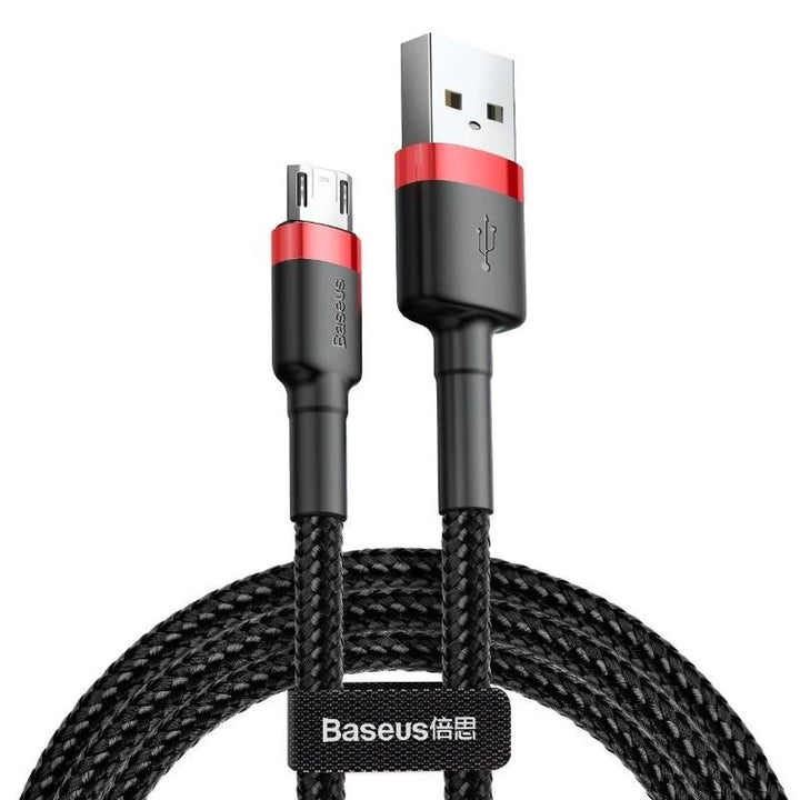 Cablu USB/MicroUSB 2,0 m QC3.0 2,4A (CAMKLF-C91) în împletitură de nailon