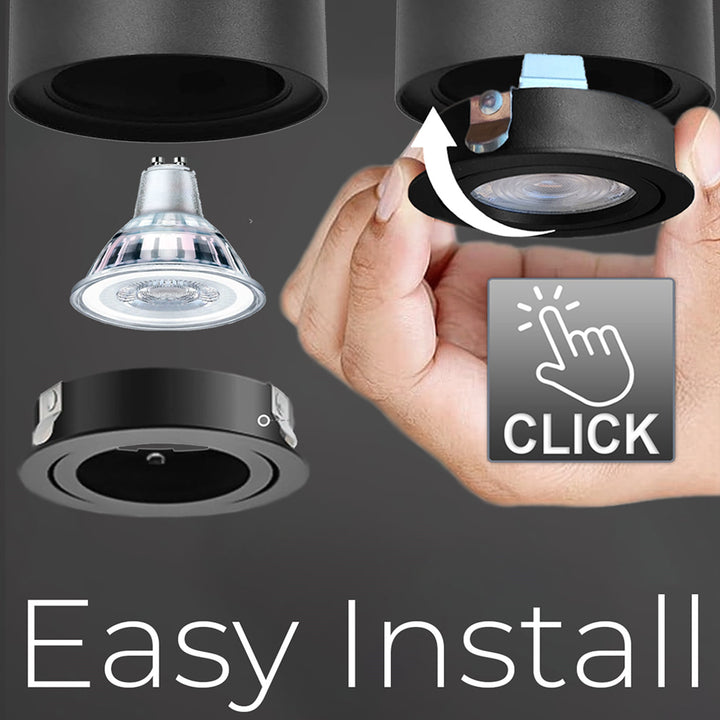 Plafoniera cu halogen GU10, MCE422 B, negru, design modern