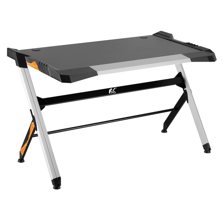 Birou de jocuri negru mare RGB Led NanoRS RS150 50kg max, înălțime 780mm