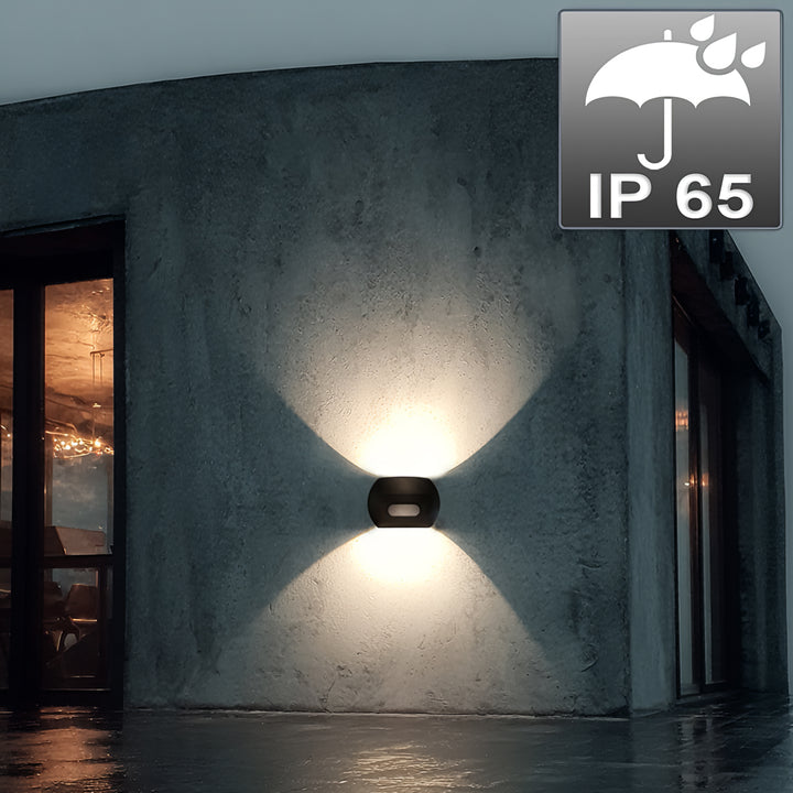 Maclean Energy MCE366 - PC+ALU, 20W (1600lm) , 4000K IP65 negru Lampă de perete cu LED cu senzor PIR