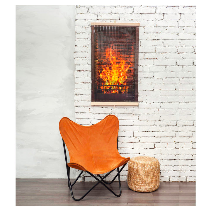 Încălzitor cu infraroșu - panou de încălzire flexibil 430W TRIO design 1 șemineu, dimensiuni 100x57cm cu regulator