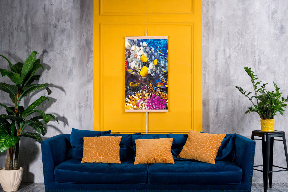 Încălzitor cu infraroșu - panou de încălzire flexibil 430W TRIO model 6 coral reef, dimensiuni 100x57cm cu regulator