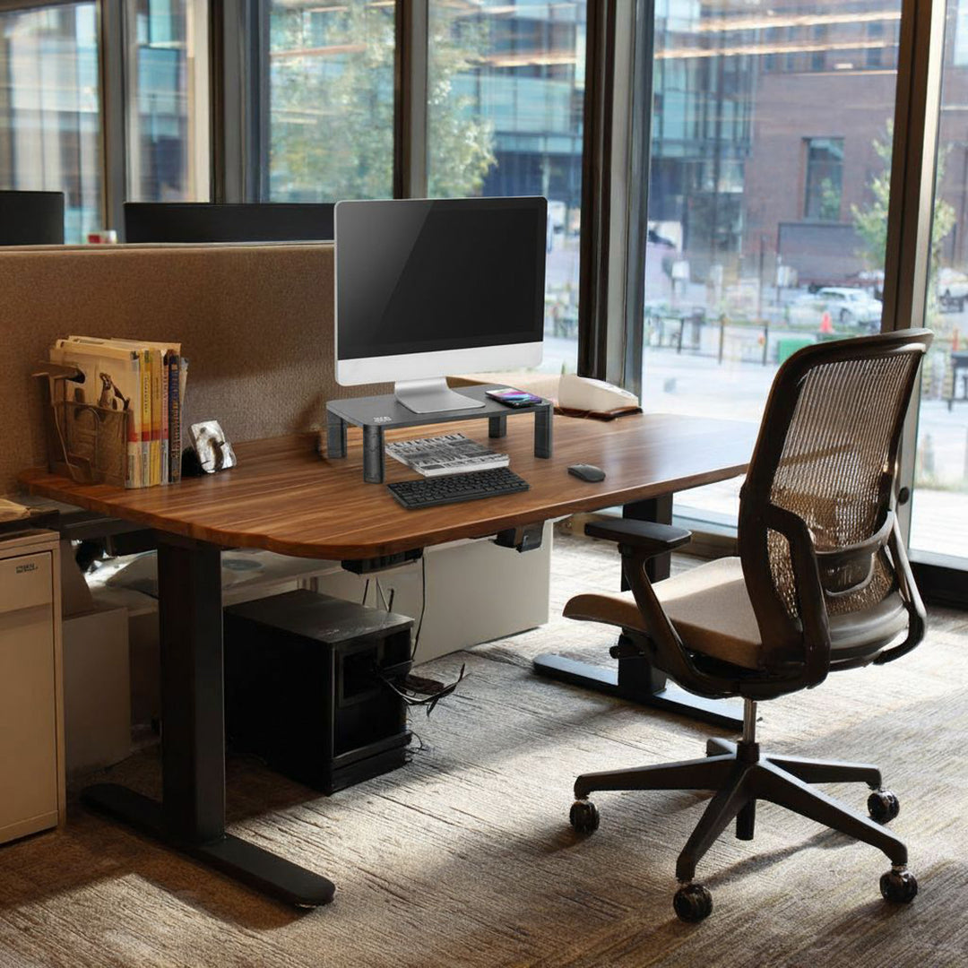 Suport pentru monitor Ergo Office, reglabil, cu încărcător wireless Qi, max. 20 kg, 17-32", ER-415
