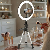 Lampa circulara Maclean Energy MCE610, bluetooth, 10 trepte de lumina, trepied inclus de 1,1m