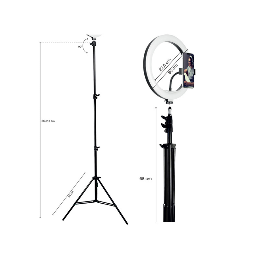 RING Lumină inelară TRACER de 30 cm cu trepied de 210 cm