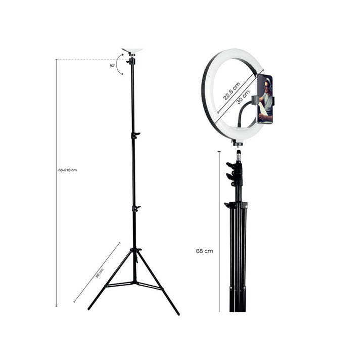 RING Lumină inelară TRACER de 30 cm cu trepied de 210 cm