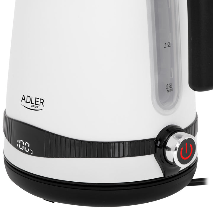 Ceainic electric Adler, fără fir, afișaj LCD, 2200 W, 1,7 l, AD 1295w