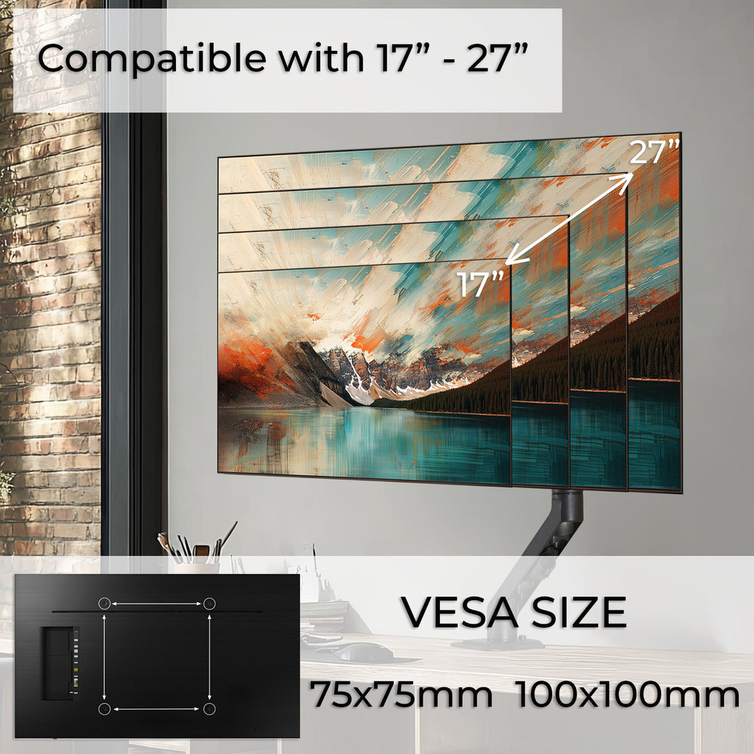 Suport monitor 17-31", 12 kg, Maclean MC-906, negru