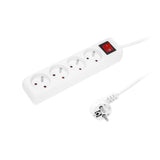Cablu prelungitor 4 prize cu întrerupător 1,5 m alb PR-470wsp 3x1,5 mm Blow