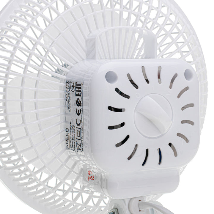 Ventilator de birou Adler, cu clema și bază, diametru 15 cm, putere max. 30W, AD7317