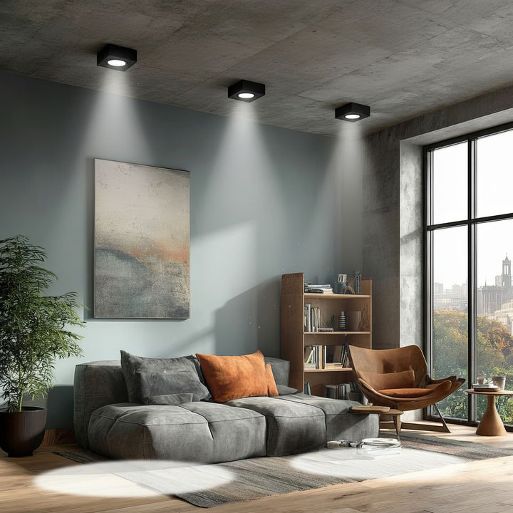 Corp de iluminat Maclean spot, pentru surse de lumină MR16 / GU10, negru, 94x94x32mm, pătrat, alu, MCE464 B