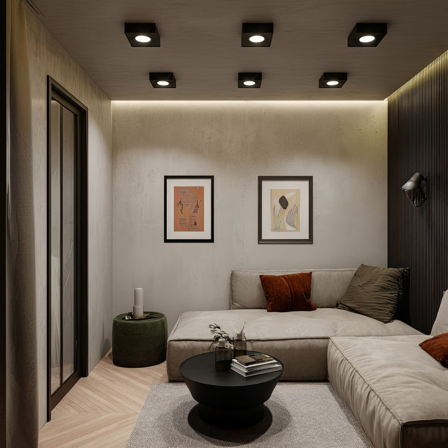 Corp de iluminat Maclean spot, pentru surse de lumină MR16 / GU10, negru, 94x94x32mm, pătrat, alu, MCE464 B