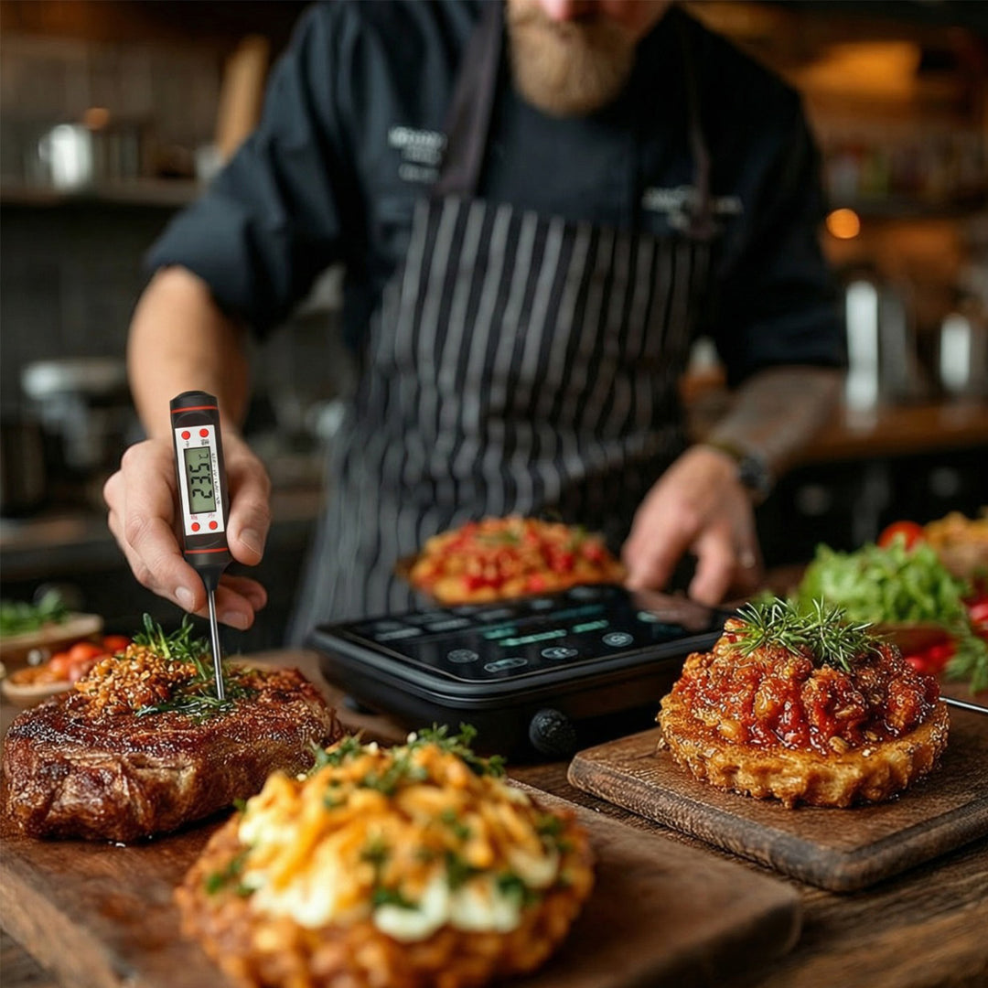 Termometru / sondă pentru alimente, GreenBlue, lungimea sondei 15 cm, interval de temperatură -50 grade C până la +300 grade C, precizie 0,1 grade C, GB178