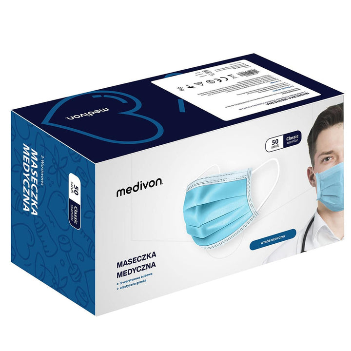 Medivon MDV-4420 tip II mască medicală chirurgicală antivirală, 3 straturi, 50 buc