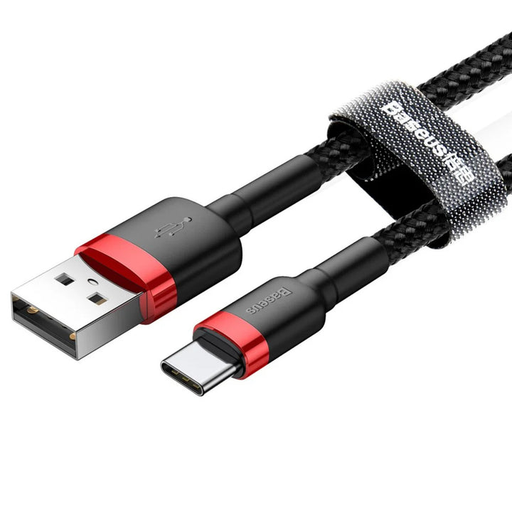 Conector USB A - Conector USB-C CATKLF-B91 Cablu Baseus roșu+negru de 1m