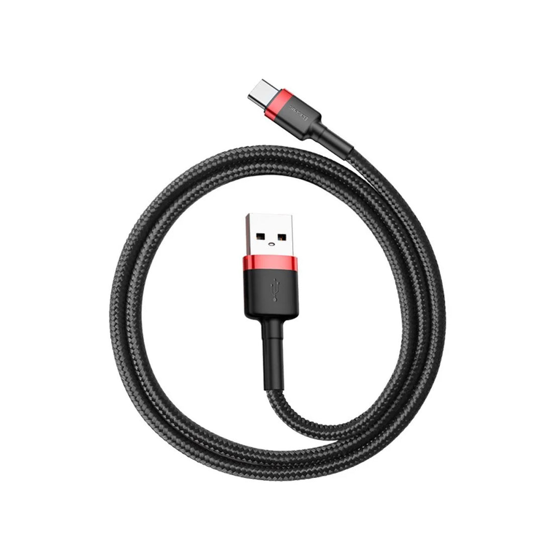 Conector USB A - Conector USB-C CATKLF-B91 Cablu Baseus roșu+negru de 1m