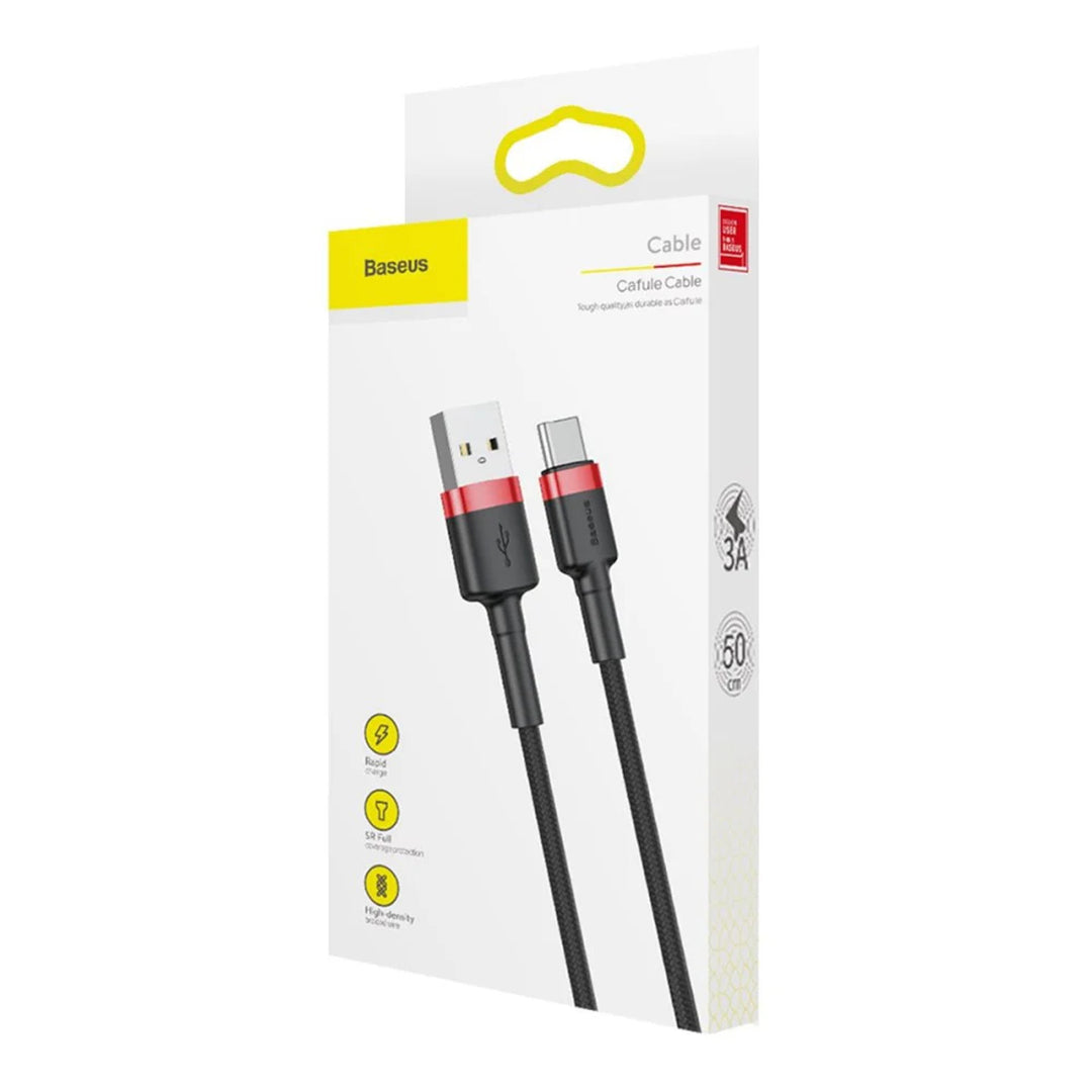 Conector USB A - Conector USB-C CATKLF-B91 Cablu Baseus roșu+negru de 1m