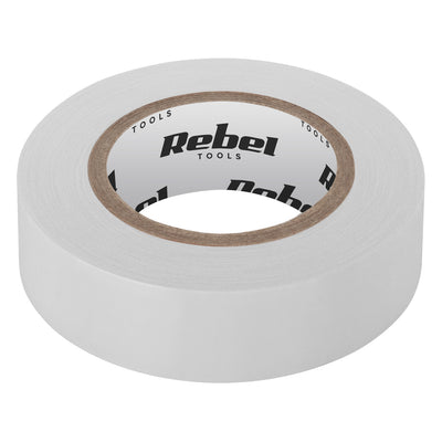 Bandă adezivă izolatoare REBEL (0,13 mm x 19 mm x 10 yd) albă
