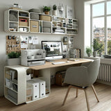 Organizator birou cu sertar si incarcare wireless Ergo Office ER-4401, alb