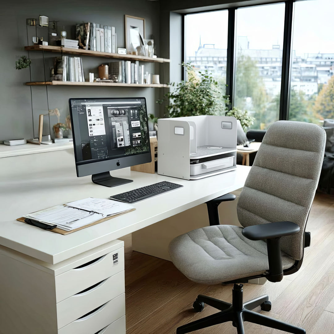 Organizator birou cu sertar si incarcare wireless Ergo Office ER-4401, alb