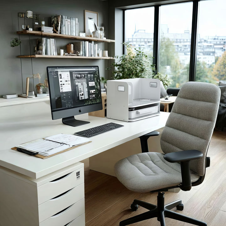 Organizator birou cu sertar si incarcare wireless Ergo Office ER-4401, alb