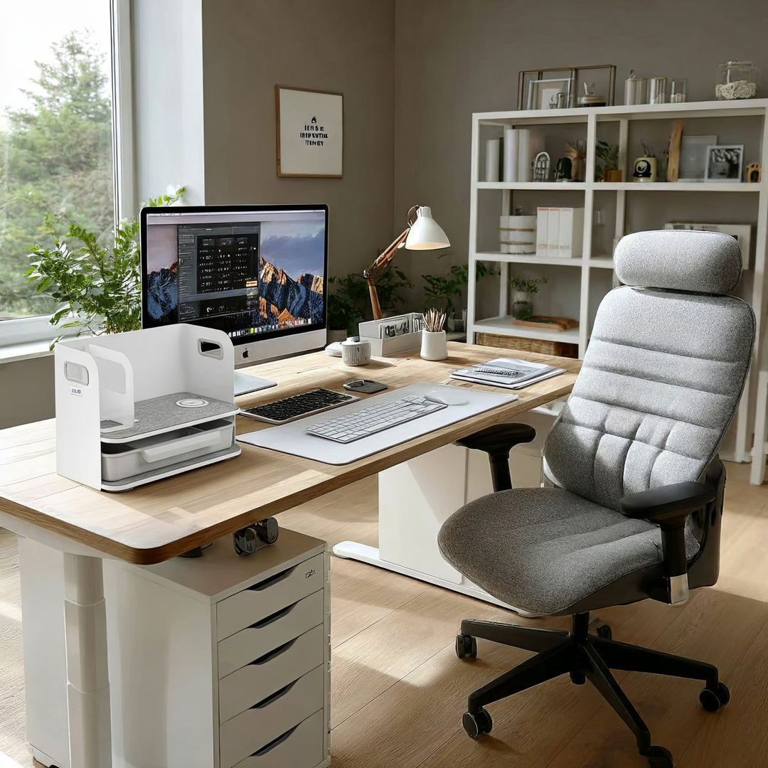 Organizator birou cu sertar si incarcare wireless Ergo Office ER-4401, alb