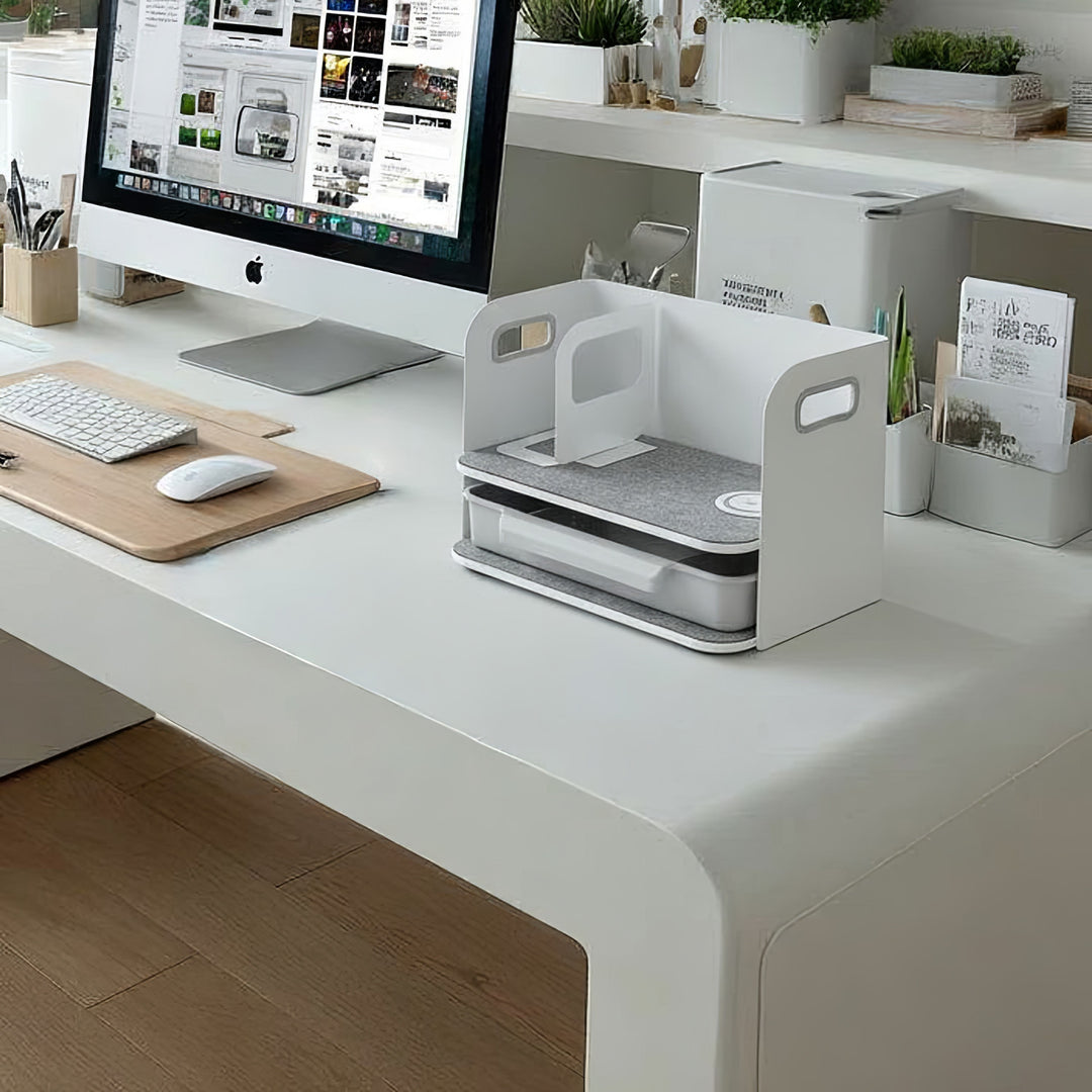 Organizator birou cu sertar si incarcare wireless Ergo Office ER-4401, alb