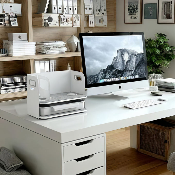 Organizator birou cu sertar si incarcare wireless Ergo Office ER-4401, alb