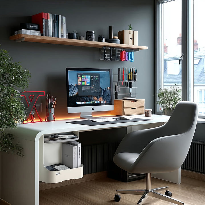 Organizator birou cu 2 rafturi, Ergo Office ER-442, alb